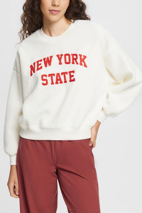 megztiniai ir gobtuvai beveik baltas moterys Esprit teddy borg megztinis koleginis megztinis 4D6F324