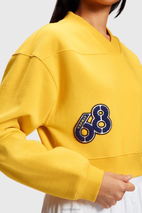 megztiniai ir gobtuvai geltona moterys Esprit apkarpytas universitetinis megztinis 4D6F420