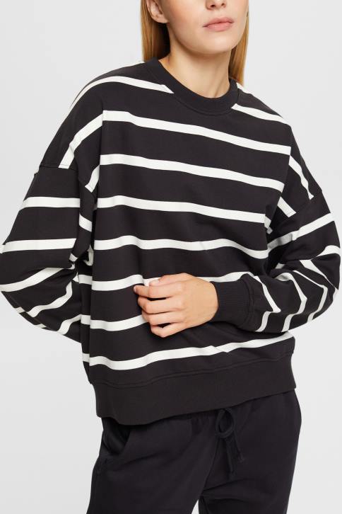 megztiniai ir gobtuvai juodas moterys Esprit dryžuotas megztinis 4D6F521