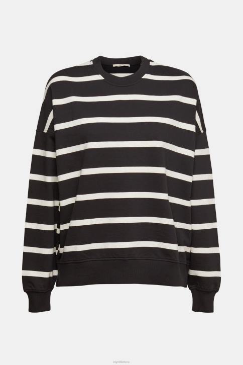 megztiniai ir gobtuvai juodas moterys Esprit dryžuotas megztinis 4D6F521