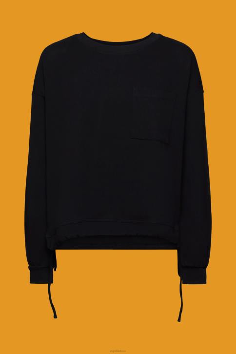 megztiniai ir gobtuvai juodas moterys Esprit megztinis su raišteliu 4D6F401