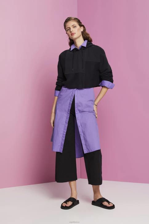 megztiniai ir gobtuvai juodas moterys Esprit sutrumpintas kratinys džemperis 4D6F288