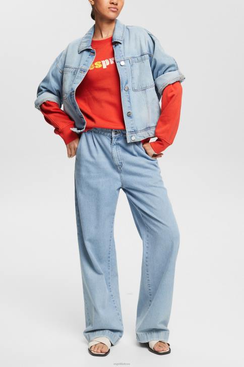 megztiniai ir gobtuvai oranžinė raudona moterys Esprit laisvalaikio logotipu pūstas megztinis 4D6F366