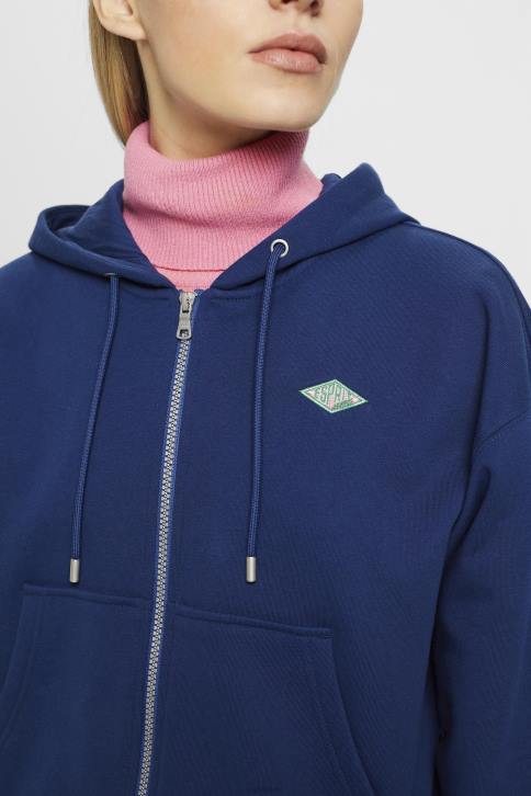 megztiniai ir gobtuvai rašalas moterys Esprit Sutrumpintas gobtuvas su užtrauktuku su logotipo atspaudu nugaroje 4D6F165