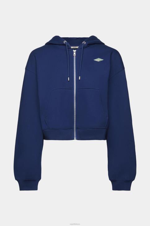 megztiniai ir gobtuvai rašalas moterys Esprit Sutrumpintas gobtuvas su užtrauktuku su logotipo atspaudu nugaroje 4D6F165