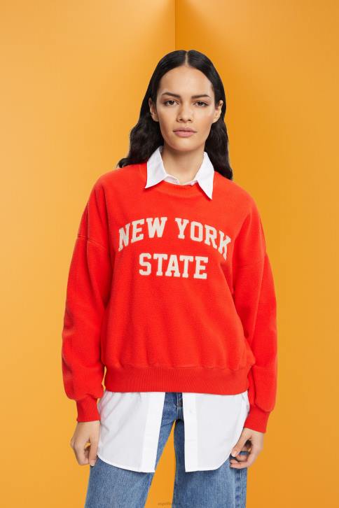 megztiniai ir gobtuvai raudona moterys Esprit teddy borg megztinis koleginis megztinis 4D6F323