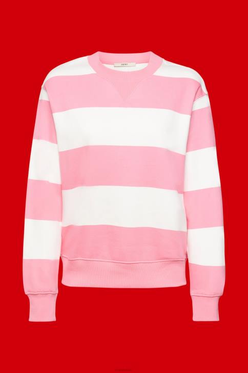 megztiniai ir gobtuvai rožinis moterys Esprit dryžuotas megztinis 4D6F402