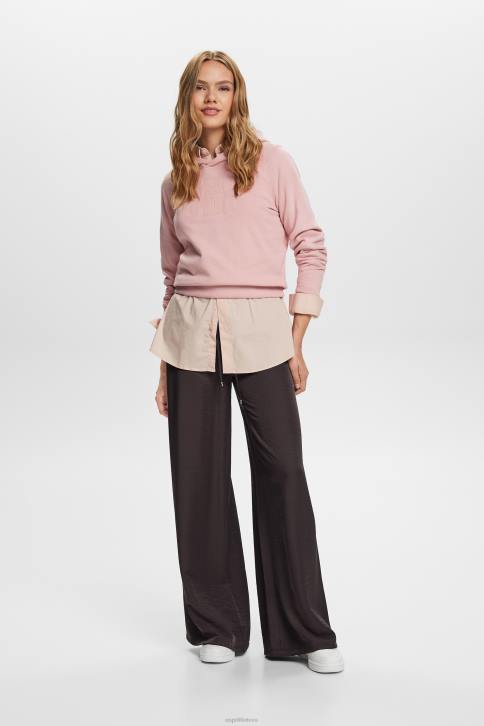 megztiniai ir gobtuvai sena rožinė moterys Esprit Megztinis su logotipu, ekologiška medvilnė 4D6F9