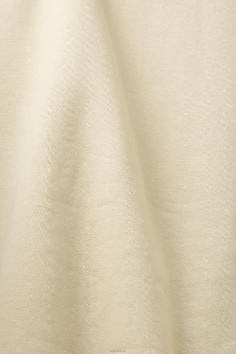 megztiniai ir gobtuvai smėlio spalvos moterys Esprit logotipu margintas gobtuvas 4D6F169