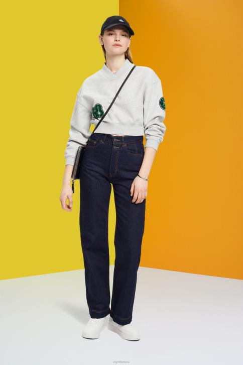 megztiniai ir gobtuvai šviesiai pilka moterys Esprit apkarpytas universitetinis megztinis 4D6F418