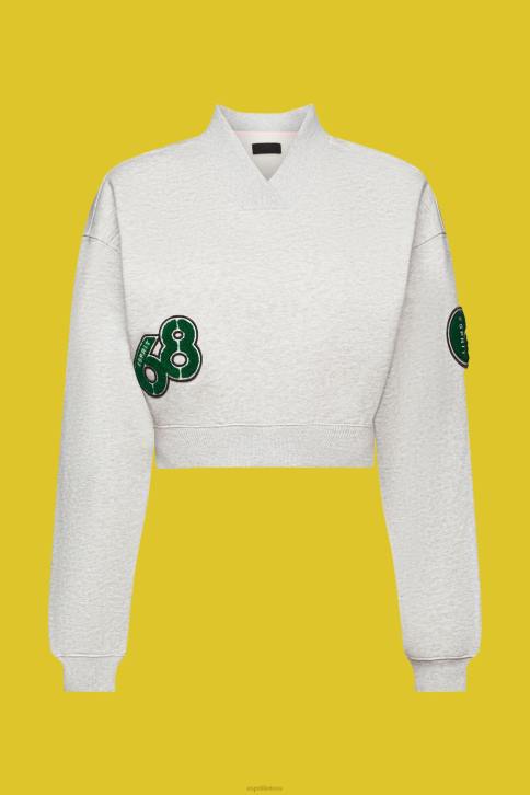 megztiniai ir gobtuvai šviesiai pilka moterys Esprit apkarpytas universitetinis megztinis 4D6F418