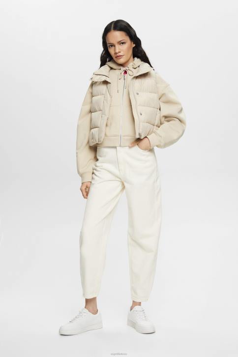 megztiniai ir gobtuvai šviesiai taupus moterys Esprit Sutrumpintas gobtuvas su užtrauktuku su logotipo atspaudu nugaroje 4D6F163