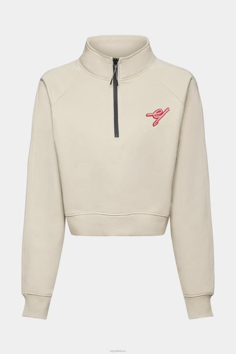 megztiniai ir gobtuvai šviesiai taupus moterys Esprit megztinis su pusiau užtrauktuku 4D6F160