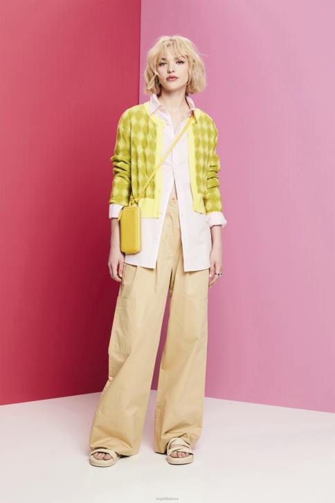 megztiniai baltas moterys Esprit argyle kardiganas 4D6F85