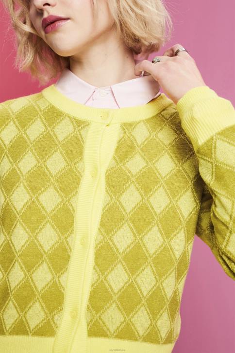 megztiniai baltas moterys Esprit argyle kardiganas 4D6F85