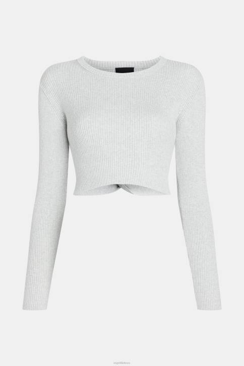 megztiniai baltas moterys Esprit susukta nugara metalinis megztinis 4D6F357