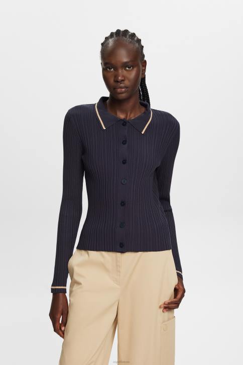 megztiniai benzininis mėlynas moterys Esprit megztas polo viršus priekyje 4D6F22