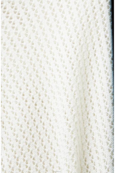 megztiniai beveik baltas moterys Esprit organinės medvilnės struktūrinis megztinis 4D6F275