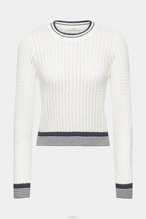 megztiniai beveik baltas moterys Esprit organinės medvilnės struktūrinis megztinis 4D6F275