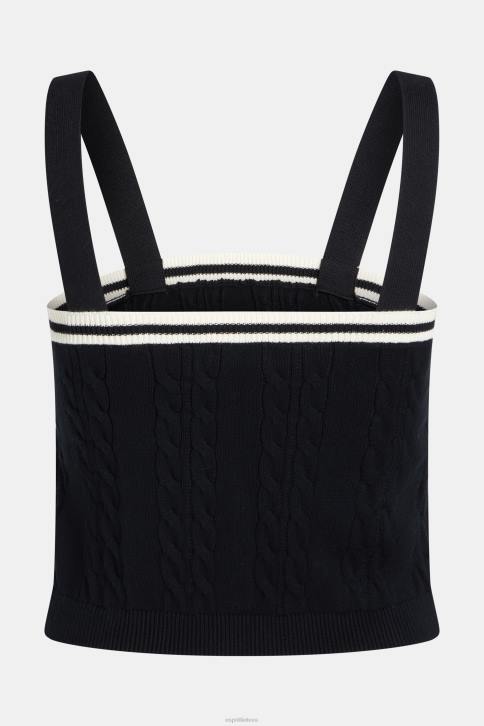 megztiniai juodas moterys Esprit delfino logotipo kabelis megztinis kamzolis 4D6F408