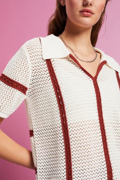 megztiniai ledas moterys Esprit trumpomis rankovėmis polo džemperis 4D6F105