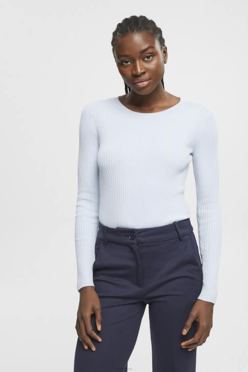 megztiniai pastelinė mėlyna moterys Esprit briaunotas džemperis 4D6F274