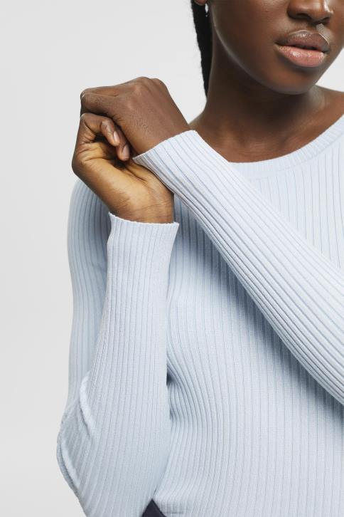 megztiniai pastelinė mėlyna moterys Esprit briaunotas džemperis 4D6F274