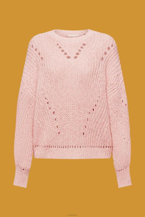 megztiniai rožinis moterys Esprit kabeliu megztas megztinis 4D6F273