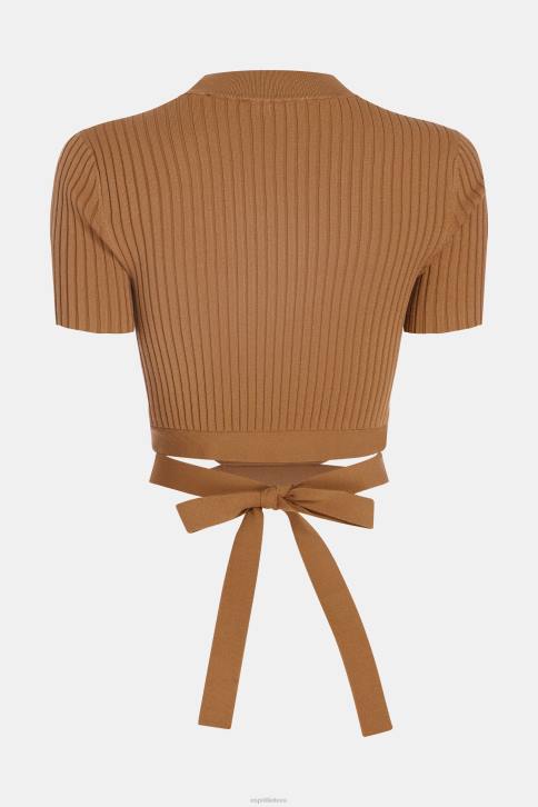 megztiniai rudas moterys Esprit klostuotas viršus 4D6F375