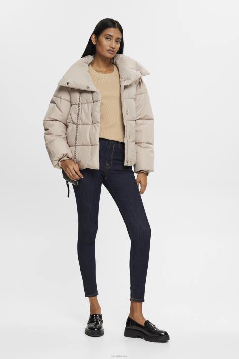 megztiniai smėlis moterys Esprit megztinis trumpomis rankovėmis briaunotas 4D6F318