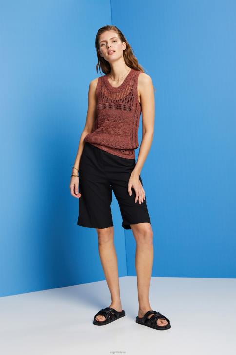 megztiniai terakotos moterys Esprit Mouline megztinis be rankovių, medvilnės mišinio 4D6F106