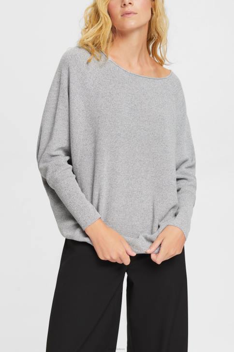 megztiniai vidutinio pilkumo moterys Esprit megztas džemperis su rankovėmis 4D6F544