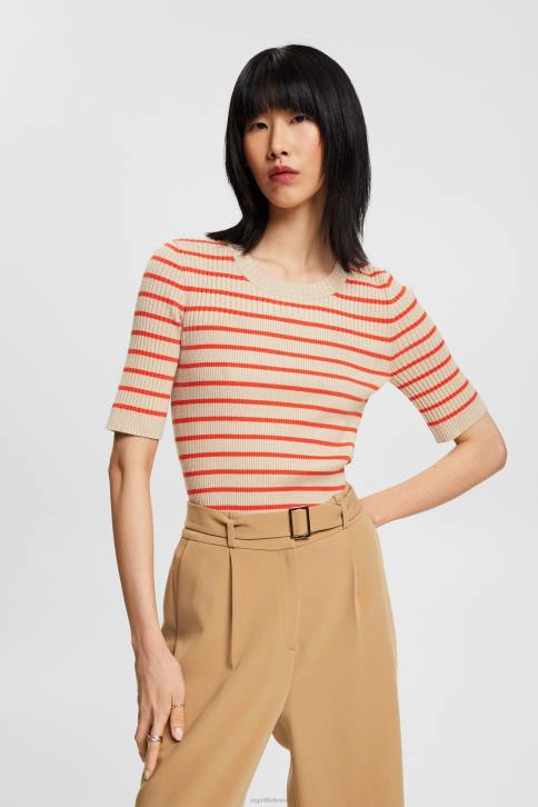 megztiniai šviesiai taupus moterys Esprit megztinis trumpomis rankovėmis briaunotas 4D6F317