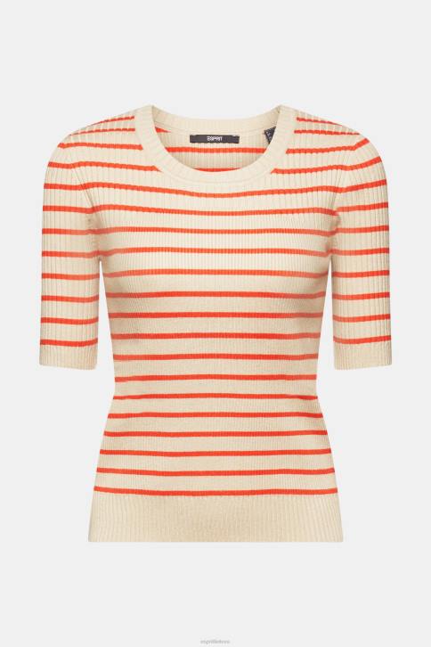 megztiniai šviesiai taupus moterys Esprit megztinis trumpomis rankovėmis briaunotas 4D6F317