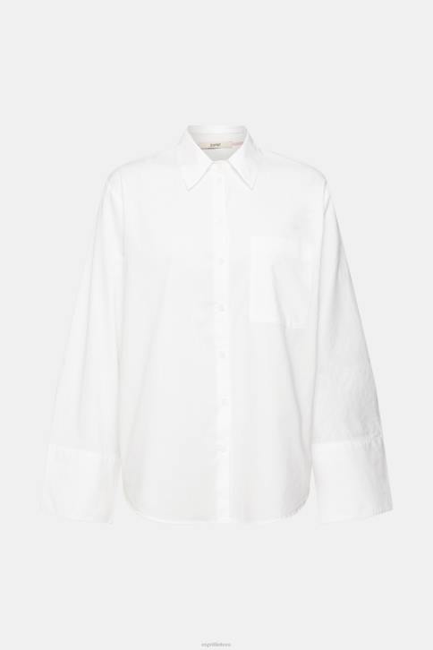 palaidinės baltas moterys Esprit didelio dydžio balta medvilninė palaidinė 4D6F406