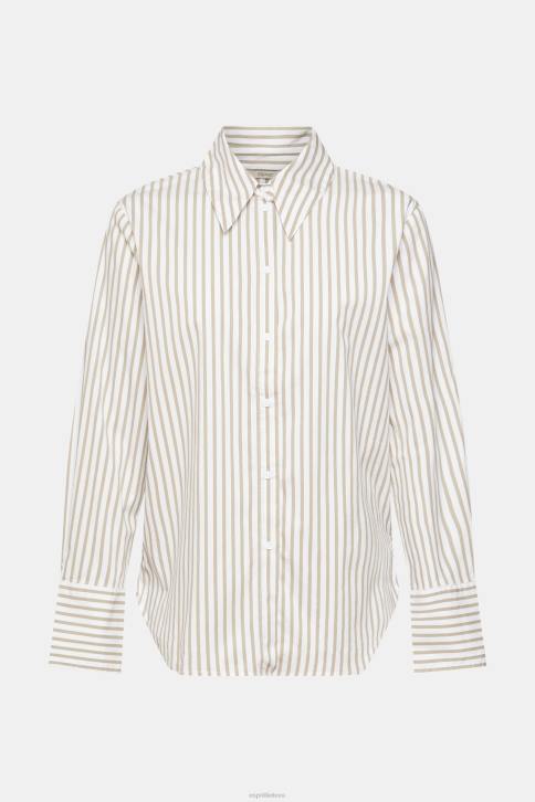 palaidinės baltas moterys Esprit ilga dryžuota austa palaidinė 4D6F397