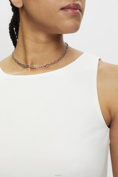 palaidinės beveik baltas moterys Esprit sutrumpinta palaidinė be rankovių 4D6F308