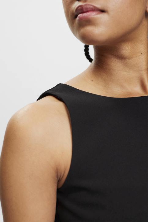 palaidinės juodas moterys Esprit sutrumpinta palaidinė be rankovių 4D6F307