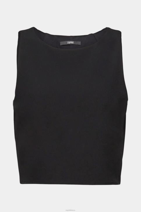 palaidinės juodas moterys Esprit sutrumpinta palaidinė be rankovių 4D6F307