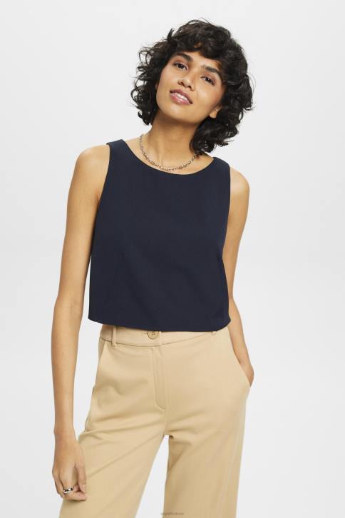 palaidinės karinis jūrų laivynas moterys Esprit sutrumpinta palaidinė be rankovių 4D6F310