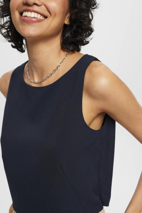 palaidinės karinis jūrų laivynas moterys Esprit sutrumpinta palaidinė be rankovių 4D6F310