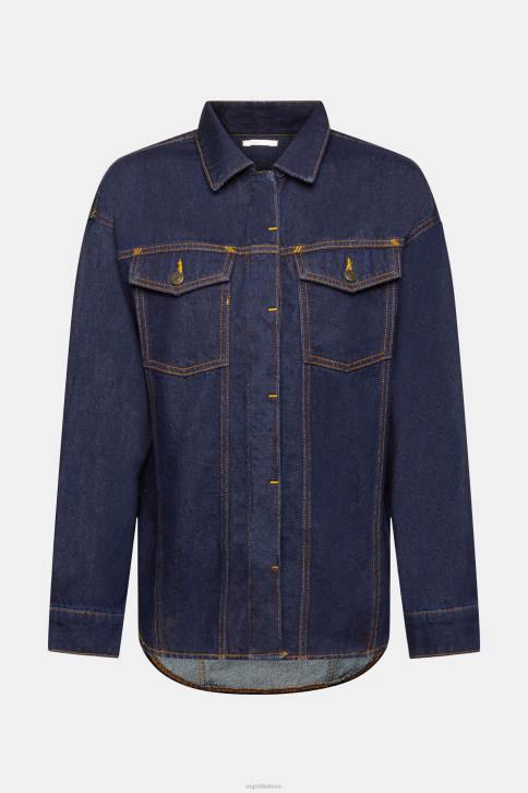 palaidinės mėlynas skalavimas moterys Esprit džinsinė palaidinė 4D6F395