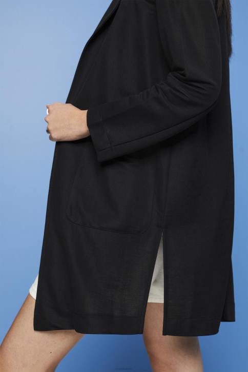 paltai juodas moterys Esprit ilgas trikotažinis švarkas, lenzing ecovero 4D6F240