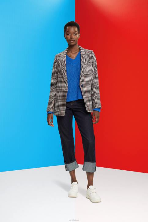 paltai kreminės smėlio spalvos moterys Esprit languotas vilnos mišinio švarkas 4D6F447