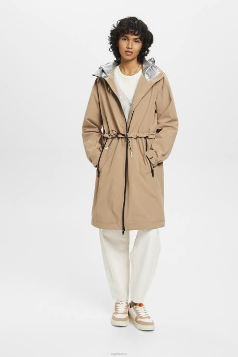 paltai kupranugaris moterys Esprit apsiaustas nuo lietaus su užtraukiamu gobtuvu 4D6F306