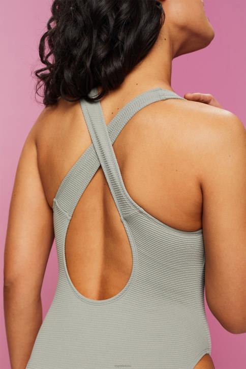 plaukti chaki žalia moterys Esprit kryžminės tekstūros maudymosi kostiumėlis 4D6F79