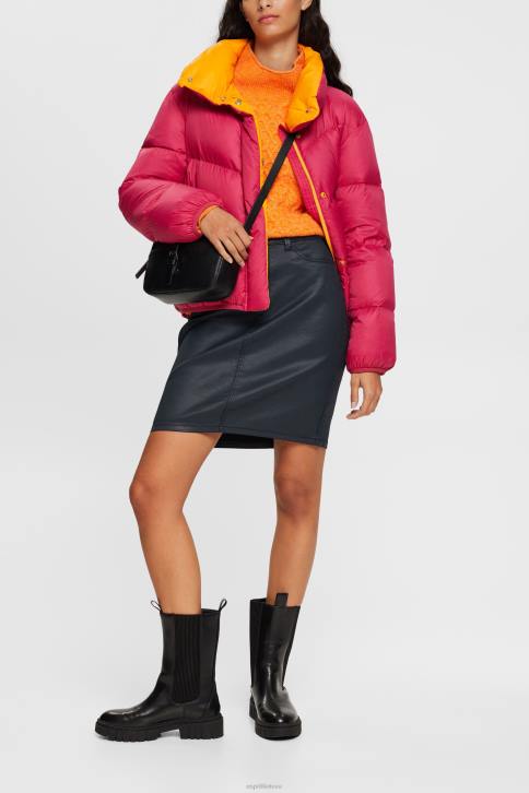 sijonai juodas moterys Esprit odinio efekto midi sijonas 4D6F443