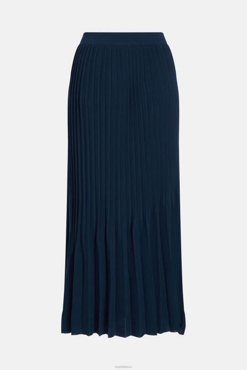 sijonai karinis jūrų laivynas moterys Esprit klostuotas midi sijonas 4D6F390