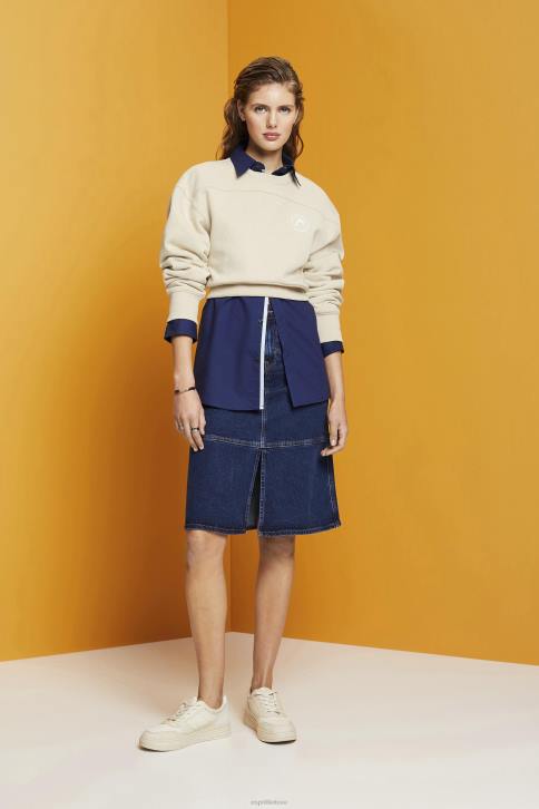 sijonai mėlynas vidutinis skalbimas moterys Esprit džinsinis sijonas iki kelių 4D6F269