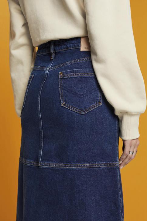 sijonai mėlynas vidutinis skalbimas moterys Esprit džinsinis sijonas iki kelių 4D6F269